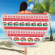Camper Camping Ugly Christmas Design Printed Round Beach Towel