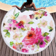 Oil Painting Floral Pattern Printed Round Beach Towel