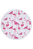 Hot Tropical Flamingo Pattern Printed Round Beach Towel