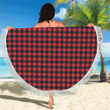 Red Black Buffalo Tartan Plaid Pattern Round Beach Towel