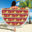 Hawaiian Tropical Sunset Hibiscus Printed Round Beach Towel