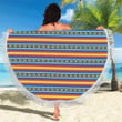 Mexican Blanket Zigzag Pattern Printed Round Beach Towel
