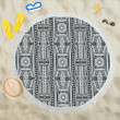Polynesian Tattoo Design Round Beach Towel