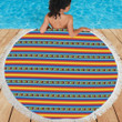 Mexican Blanket Zigzag Pattern Printed Round Beach Towel