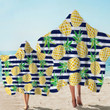 Pineapple Patterns Stripes Printed Hooded Towel