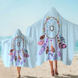 Dreamcatcher With Feather Light Blue Printed Hooded Towel