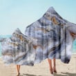 Whitehaven Beach Gray Liquid Printed Hooded Towel