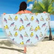 Bird Sweet Themed Print Pattern Printed Round Beach Towel
