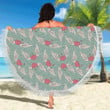 Angel Wings Heart Design Themed Print Round Beach Towel