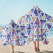 Colorful Pyramid Puzzle Printed Hooded Towel
