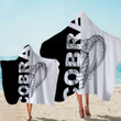 Black And White Cobra Printed Hooded Towel
