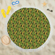 Agricultural Corn Cob Printed Round Beach Towel