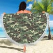 Acu Digital Army Camouflage Printed Round Beach Towel