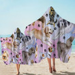 Doggies And Paw Prints Pastel Printed Hooded Towel