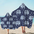 Ritual Elephant Snowflake Pattern Printed Hooded Towel