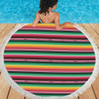 Mexican Blanket Classic Print Pattern Round Beach Towel