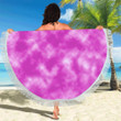 Tie Dye Pink Color Pattern Printed Round Beach Towel