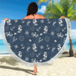 Nautical Sea Themed Print Round Beach Towel