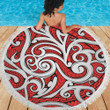 Maori Polynesian Themed Design Print Round Beach Towel
