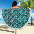 Peace Sign Themed Design Printed Round Beach Towel