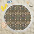 Mandala Motif Themed Design Print Round Beach Towel
