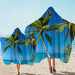 Tropical Escape Blue Sky Printed Hooded Towel