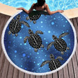 Sea Turtle Voyage Printed Round Beach Towel