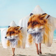 Fading Fox White Printed Hooded Towel