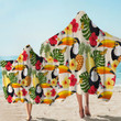Tropical Toucan Patterns Printed Hooded Towel