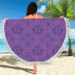 Bohemian Lotus Mandala Style Round Beach Towel