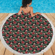 Flower Hawaiian Red Hibiscus Design Pattern Printed Round Beach Towel
