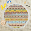 Native American Pattern Design Print Round Beach Towel