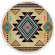 Native Geometric Tribal Round Beach Towel