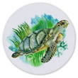 Sea Turtles Greens Art Printed Round Beach Towel