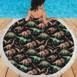 3d Dinosaur Print Pattern Round Beach Towel