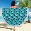 Toucan Parrot Pattern Print Round Beach Towel