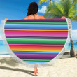 Mexican Blanket Colorful Print Pattern Round Beach Towel