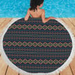 Southwest American Design Themed Print Round Beach Towel