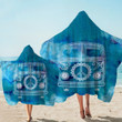 The Cool Bus Peace Sign Pattern Printed Hooded Towel