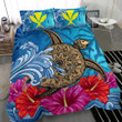 Hawaii Sea Turtle Hibiscus Coconut Tree Duvet Cover Bedding Set