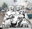 Black And White Dogs Duvet Cover Bedding Set