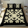 Hawaiian Royal Pattern Beige Black Duvet Cover Bedding Set