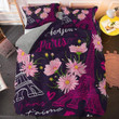 Flowers Paris Tower Pattern Duvet Cover Bedding Set
