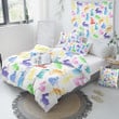Colorful Rabbit White Background Duvet Cover Bedding Set