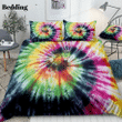Tie Dyed Yellow Green Duvet Cover Bedding Set