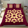 Hawaiian Bedding Set Royal Pattern Burgundy Duvet Cover Bedding Set