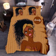 African Beauty Brown Background Duvet Cover Bedding Set