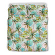 Hawaiian Tropical Watercolor Palm Tree Leaf Polynesian Duvet Cover Bedding Set
