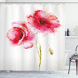 Garden Poppy Floral Watercolor Art Shower Curtain Home Decor