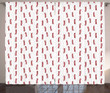 Graphic Prosciutto Bacon White Background Window Curtain Door Curtain